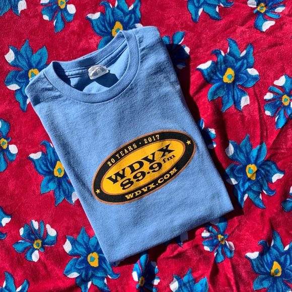 wdvx radio 20 years of real live music light blue logo tee never worn size small - Picture 8 of 8